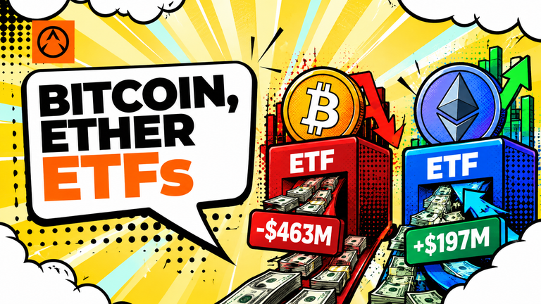 Bitcoin ETFs Lose $463M as Ether Funds Gain $197M Bitcoin ETFs Lose $463M as Ether Funds Gain $197M