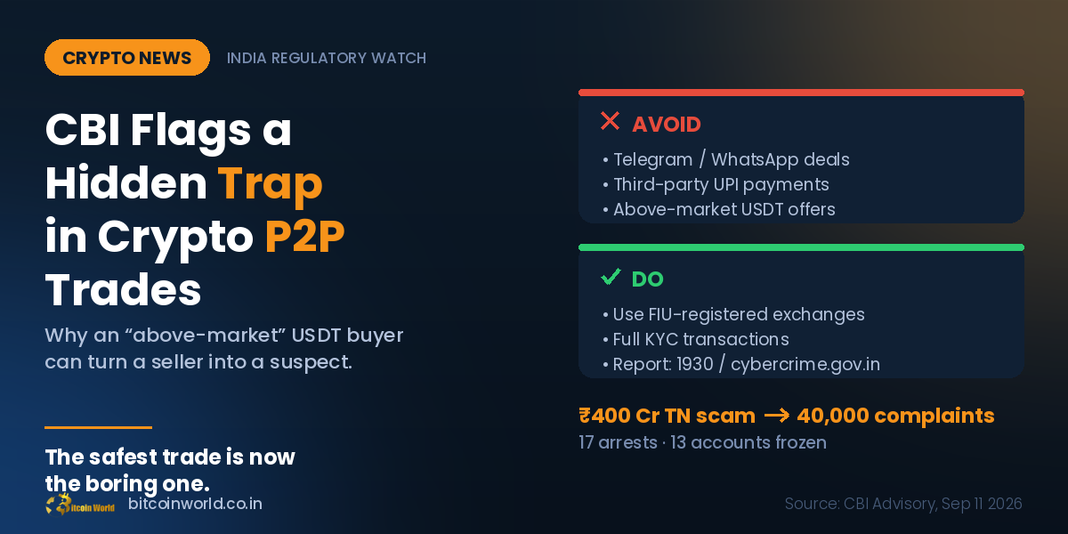 Why India’s CBI Just Told Crypto Users to Rethink Every P2P Trade