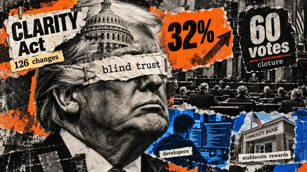 Trump concession sends CLARITY Act odds above 32% before make-or Trump concession sends CLARITY Act odds above 32% before make-or