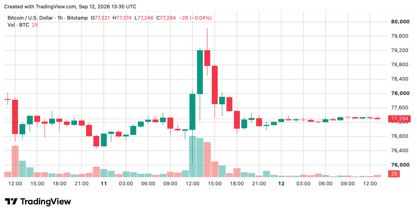 Bitcoin Price Takes a $3,215 Ride Just to Land Back at $77K