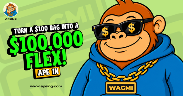 Apeing Presale: $68K Raised, 213 Holders Apeing Presale: $68K Raised, 213 Holders