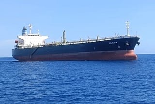 The Panama-flagged crude oil tanker El Gaia, as shown on industry tracking site Marine Traffic. Photo was taken April 28, 2024 and uploaded to the site on November 16, 2024.