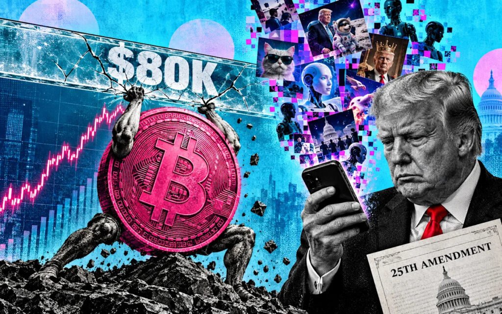 Bitcoin Battles $80K While ‘Crypto President’ Faces 25th Amendment Calls Amid AI Posting Frenzy