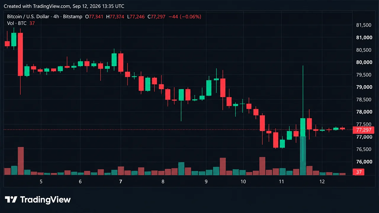 Bitcoin Price Takes a $3,215 Ride Just to Land Back at $77K