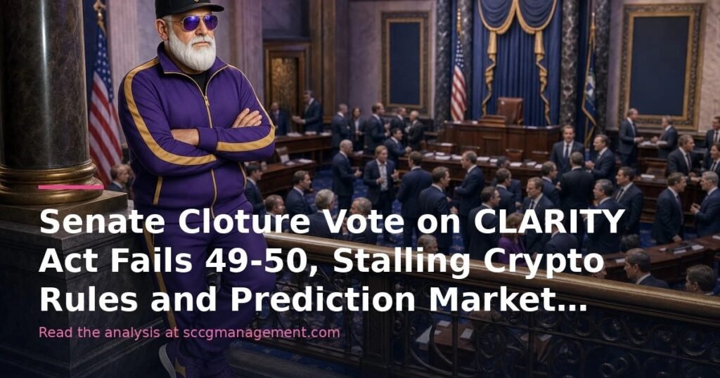Senate Cloture Vote on CLARITY Act Fails 49-50, Stalling Crypto Rules and Prediction Market Expansion Senate Cloture Vote on CLARITY Act Fails 49-50, Stalling Crypto Rules and Prediction Market Expansion