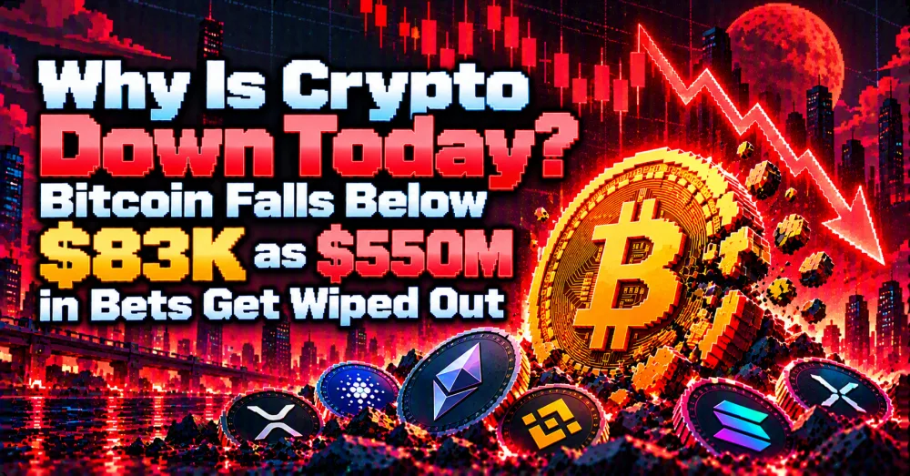 Why Is Crypto Down Today? Bitcoin Falls Below $83K as $550M in Bets Get Wiped Out Why Is Crypto Down Today? Bitcoin Falls Below $83K as $550M in Bets Get Wiped Out