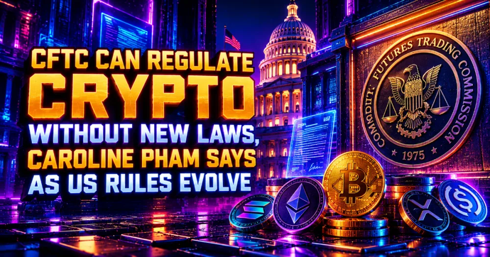CFTC Can Regulate Crypto Without New Laws, Caroline Pham Says as US Rules Evolve CFTC Can Regulate Crypto Without New Laws, Caroline Pham Says as US Rules Evolve