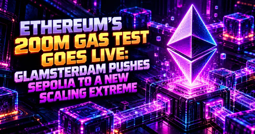 Ethereum’s 200M Gas Test Goes Live: Glamsterdam Pushes Sepolia to a New Scaling Extreme Ethereum’s 200M Gas Test Goes Live: Glamsterdam Pushes Sepolia to a New Scaling Extreme